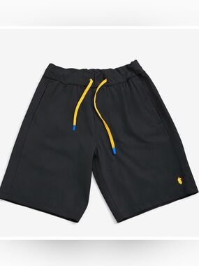 Cotopaxi Men’s Athletic Shorts Black Yellow Drawstring Logo Size S